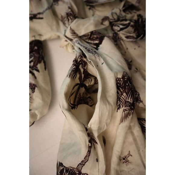 Banana Republic 849578-04 Women's Sz XS Beige Safari Landscape Linen Dress - Picture 11 of 15